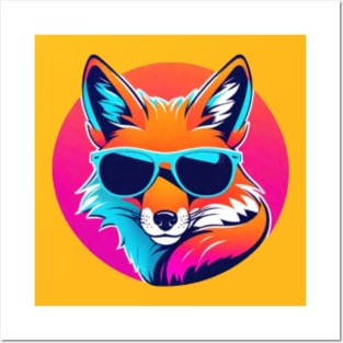 Cool Neon Fox (Small Version) Posters and Art